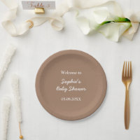 Babydusche Gentle Brown Minimalistisch Paper Telle