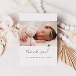 Babydusche Geschenk Flat Danke Karte<br><div class="desc">Moderne minimalistische Babydusche danke Karte mit einem niedlichen zeichn einer Blume.</div>