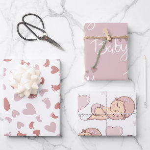 Babydusche Geschenkpapier Set