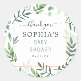 Babydusche Geschlecht neutrale botanische Wasserfa Runder Aufkleber