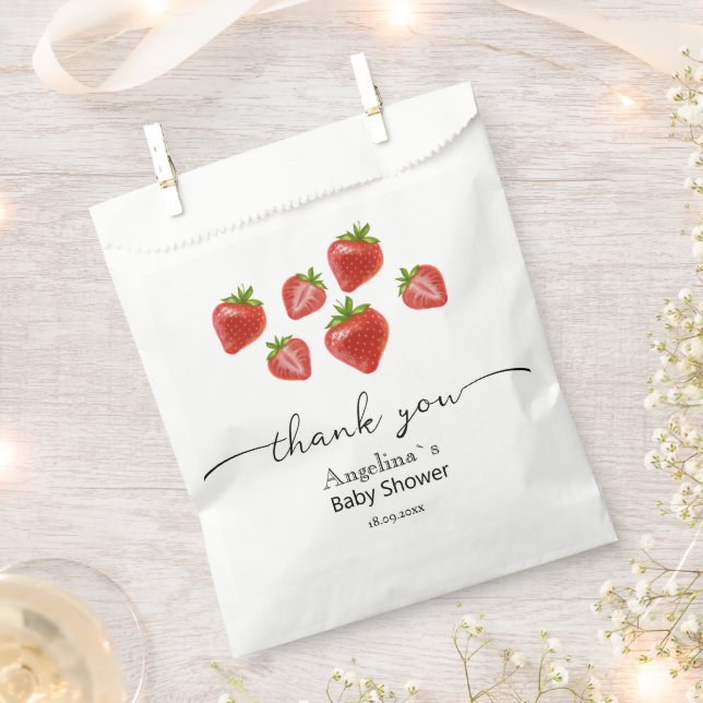 Babydusche Gesichtsbags Sweet Strawberries Geschenktütchen (Ausgeschnitten)