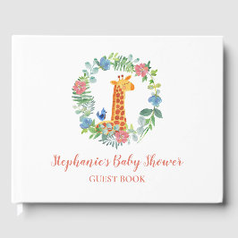 Babydusche Giraffe & Blumenkleider Personalisiert Gästebuch