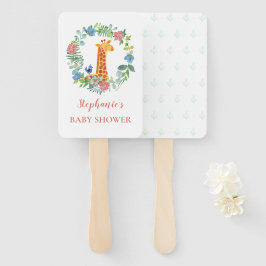 Babydusche Giraffe Blumenreath Personalisiert Fächer