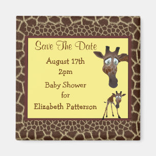 Babydusche Giraffen und Tierwerbung Magnet