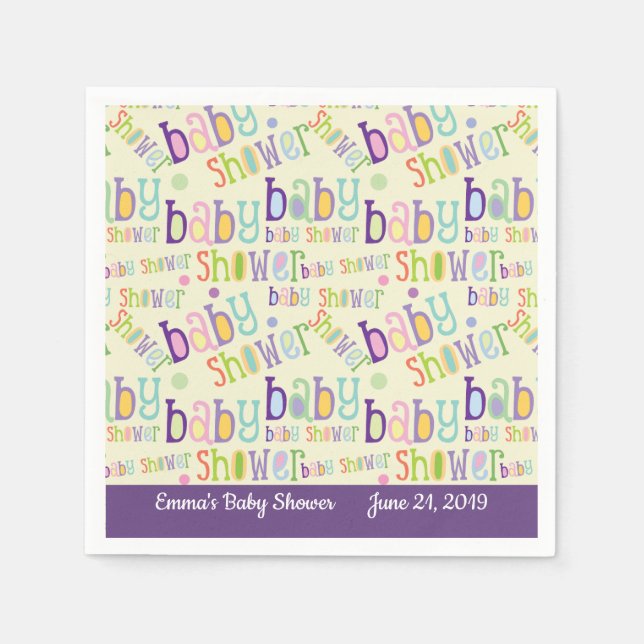 Babydusche Girl Boy Design Muster Serviette (Vorderseite)