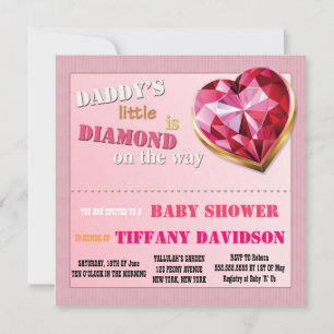 Babydusche GIRL Daddy's Little Diamond Einladung
