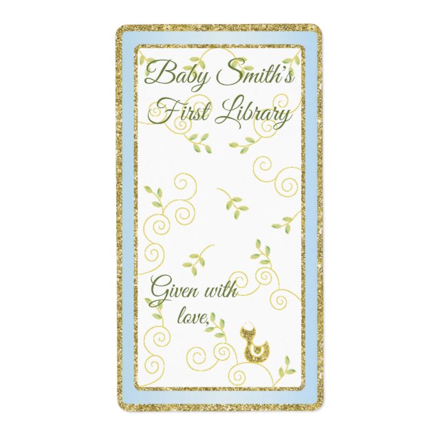 Babydusche "Gold Bird" Buchzeichen Sheet 8/Blue (Vorne)