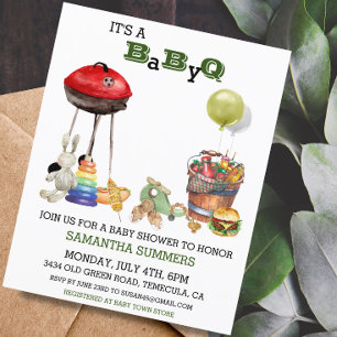 Babydusche GRILLEN Barbecue Watercolor