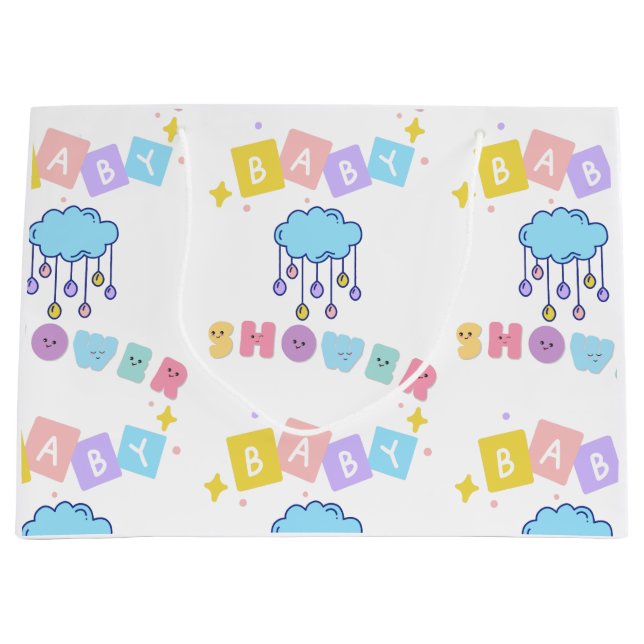 Babydusche Große Geschenktasche Geschenktüte (Vorderseite)