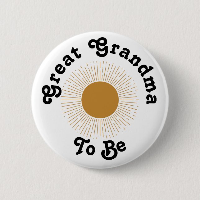 Babydusche Großes Oma, hier zu sein kommt der Sohn Button (Vorderseite)