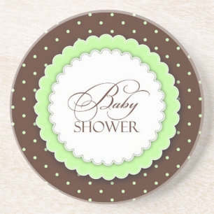 Babydusche grün braun getränkeuntersetzer