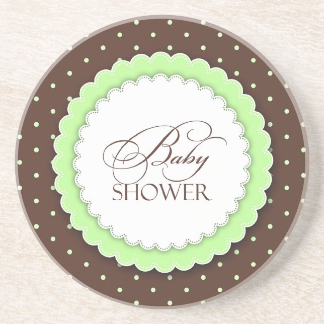 Babydusche grün braun getränkeuntersetzer (Vorne)