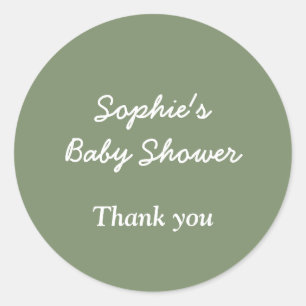 Babydusche Grün Danke Aufkleber