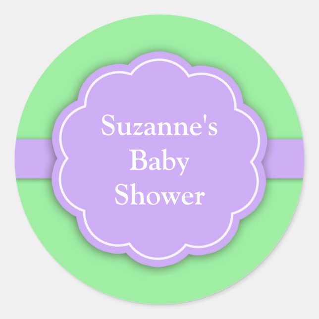 Babydusche Grüne Aufkleber (Vorderseite)