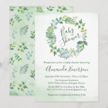 Babydusche Grünpflanze Wreath Botanical