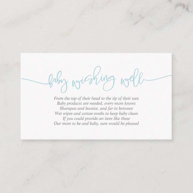 Babydusche, Gut wollen, kreatives Tiffany-Script Begleitkarte (Vorderseite)