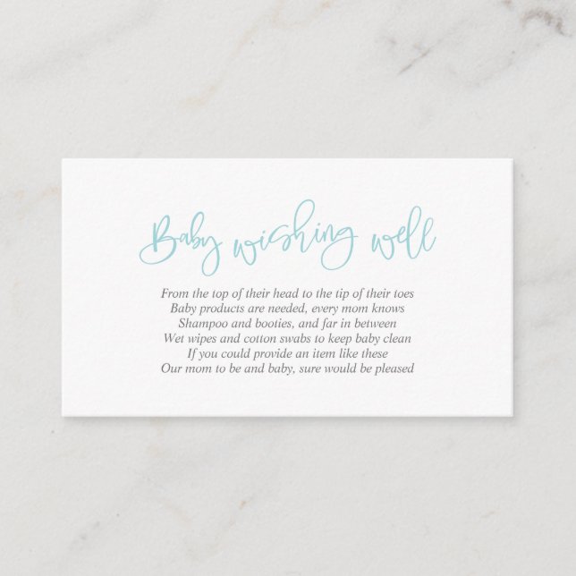 Babydusche, Gut wollen, kreatives Tiffany-Script Begleitkarte (Vorderseite)