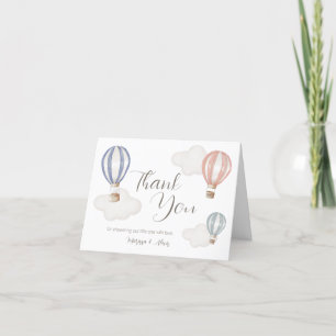 Babydusche Heißluftballons Geschlecht neutral Dankeskarte