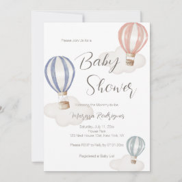 Babydusche Heißluftballons Geschlecht neutral Einladung