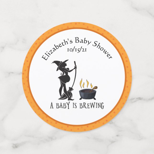 Babydusche Hexenbrauen Oktober Konfetti (Mittel Vorderseite)