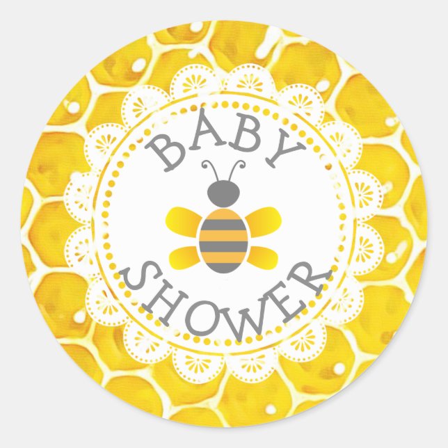 Babydusche Honeybee Themed Honeycomb Stickers (Vorderseite)