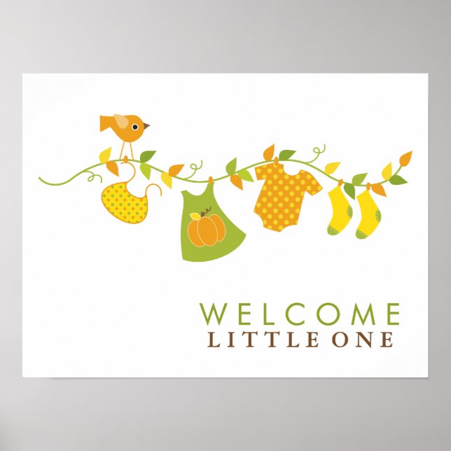 Babydusche im Herbst-Zeichen Poster (Vorne)