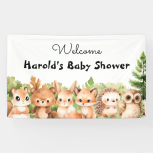 Babydusche im Wasserfarbenwald Begrüßung Banner