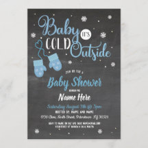 Babydusche Invite Baby Es ist kalt draußen blau