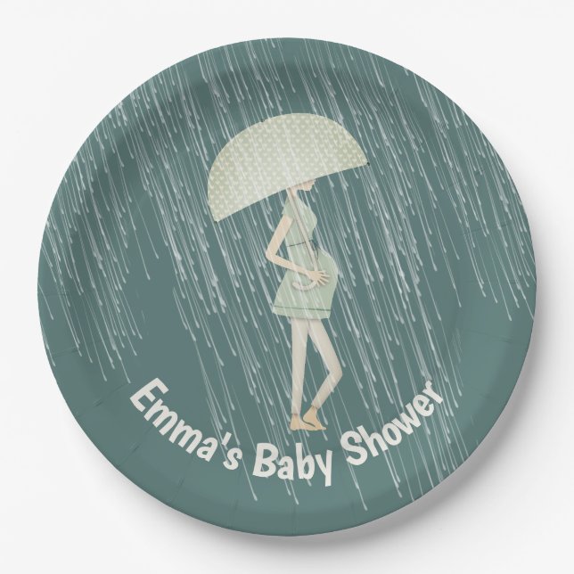 Babydusche Junge Mutter Pappteller (Vorderseite)