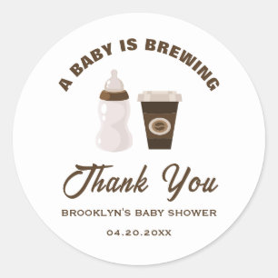 Babydusche Kaffee ein Baby braut braun weiß Runder Aufkleber