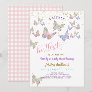 Babydusche Kleine Butterfliegen Party Einladung