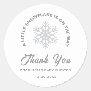 Babydusche Kleine Schneeflocke Wintergeschlechtsne Runder Aufkleber