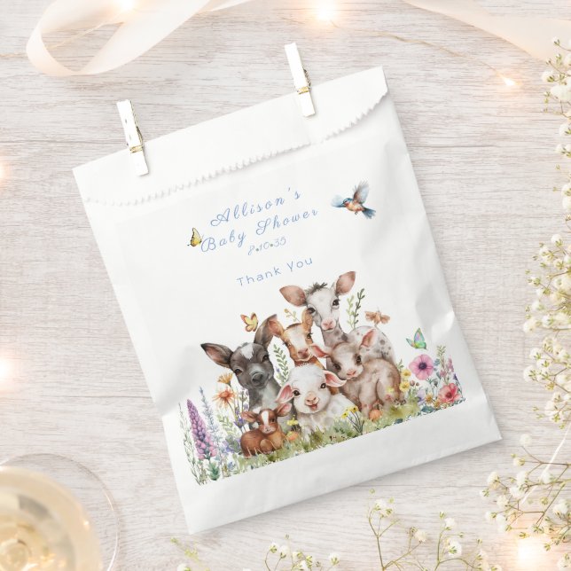 Babydusche Kuh Ziege Schafschrott Blume Geschenktütchen (Ausgeschnitten)