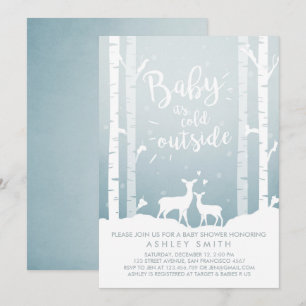 Babydusche lädt Baby ein, es ist kalt draußen. Einladung