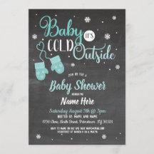 Babydusche lädt Baby ein Es ist kalt im Freien Min