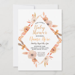 Babydusche lädt Herbst Auburn Floral ein Einladung