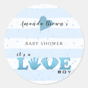 Babydusche Liebe Baby Boy Runder Aufkleber