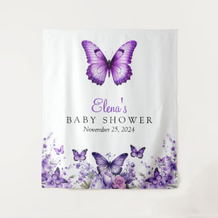 Babydusche Lila Blumenstrauß Wandteppich