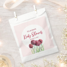 Babydusche Lila Pink Alliums Blume Wasserfarbe