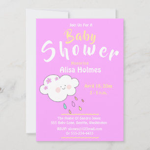 Babydusche, Lila und weiß, Einladung