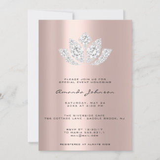 Babydusche LotusGlitter Rose Gold Tropfens Boy Gir Einladung