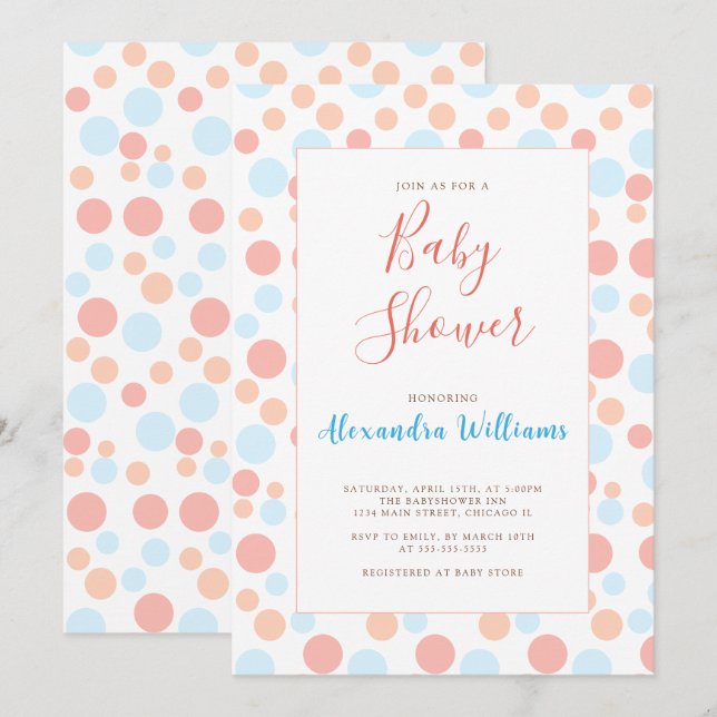Babydusche macht Personalisierte Farben modern Einladung (Vorne/Hinten)