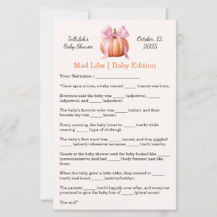 Babydusche Mad Libs Spaß-Party-Aktivität