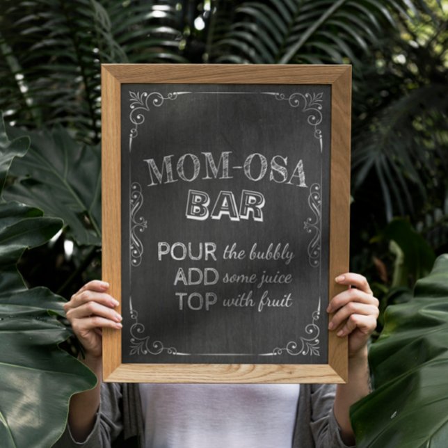 Babydusche MAMA OSA BAR Weiße Blume Chalkboard Poster (Von Creator hochgeladen)