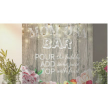 Babydusche MAMA-OSA BAR Zeichen Blume Holz Leuchte