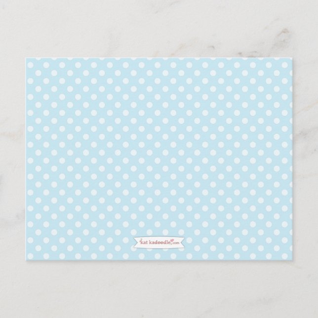 Babydusche Mama Ratgeber Karte Blue Polka Dot (Vorderseite)