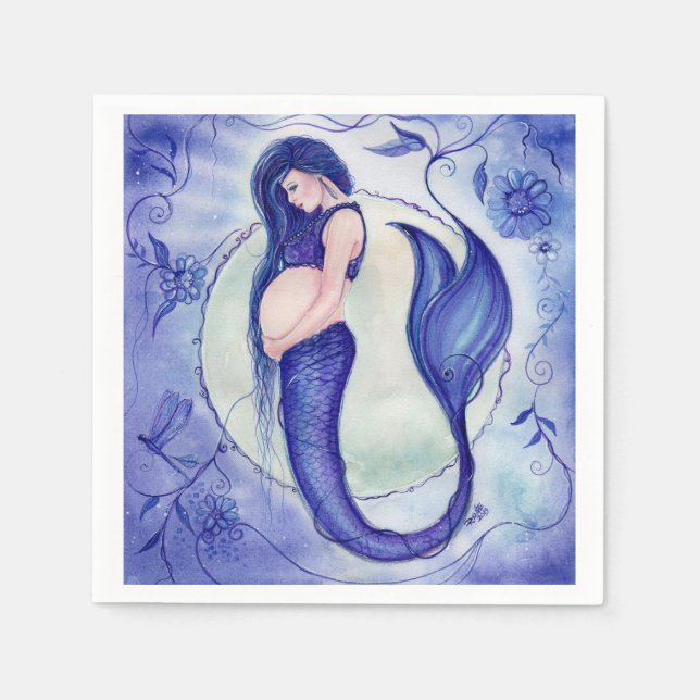 Babydusche mermaid Servietten von Renee Lavoie (Vorderseite)