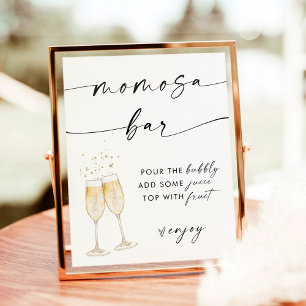 Babydusche Mimosa Bar Sign, Momosa Bar Sign Poster
