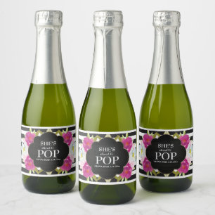 Babydusche Mini Sparkling Weinetikett Schwarzer St