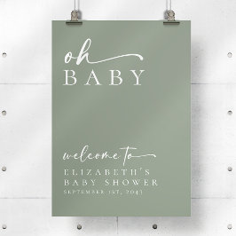 Babydusche Minimalistisch Baby Begrüßungszeichen Poster
